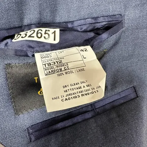 Ted Baker NWT Endurance Jarrow CT Navy Men's Size 42L Blazer 100% Wool 2 Button